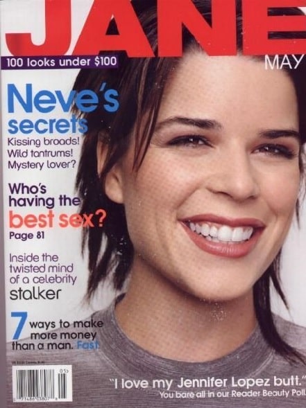 Neve Campbell as the cover face of Jane magazine.